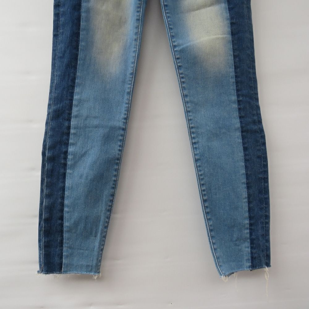 Lovers and Friends Womens Size 26 Mason Two Tone Blue Denim Raw Hem Jeans - Picture 4 of 16